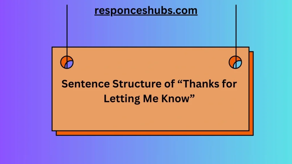Sentence Structure of